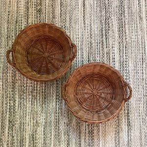 Set of 2 Wicker Wall Hanging Baskets.